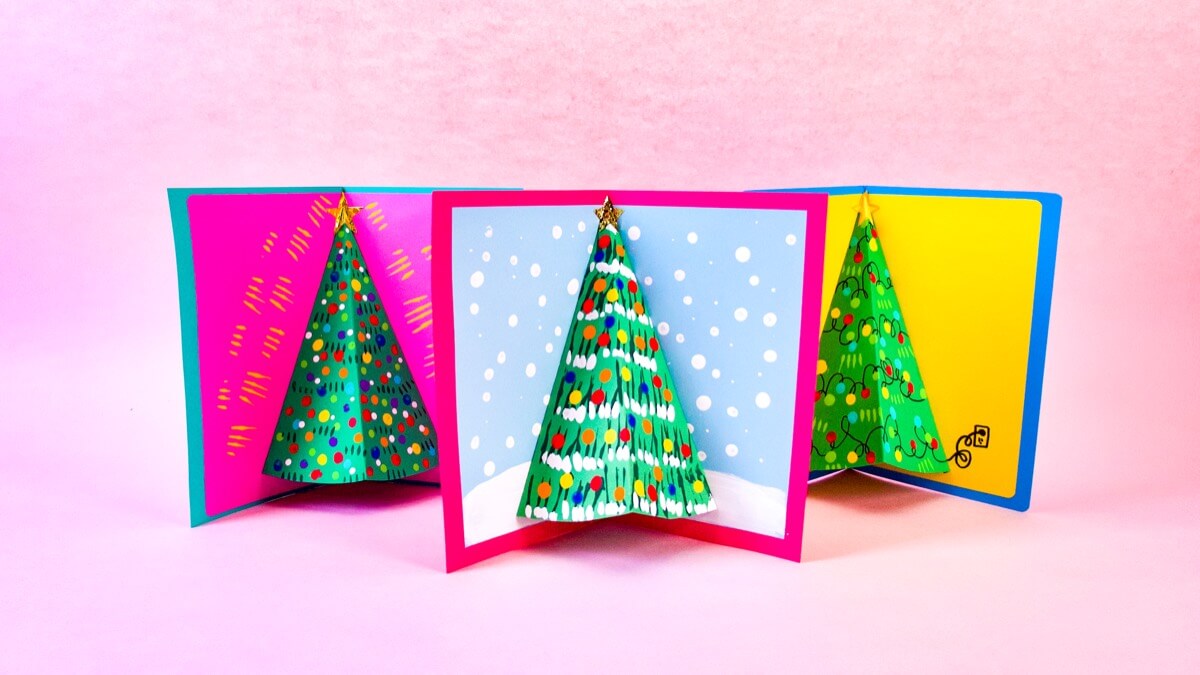 christmas tree pop up card - super simple